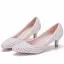 Modern / Fashion White Wedding Shoes 2018 Beading Pearl Rhinestone 3 cm Stiletto Heels Pointed Toe Low Heel Wedding Pumps