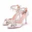 Modern / Fashion White Wedding Shoes 2018 Pearl Rhinestone Tassel 9 cm Stiletto Heels Pointed Toe Wedding High Heels