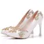 Mode Vita Brudskor 2018 Rhinestone 9 cm Kristall Stilettklackar Spetsiga Bröllop Pumps