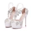 Glittrande Vita Brudskor 2018 Kristall Rhinestone 14 cm Stilettklackar Pande Zote Toe Bröllop Högklackade