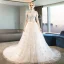 Modern / Fashion Ivory Corset Wedding Dresses 2018 A-Line / Princess Appliques Lace Star High Neck Short Sleeve Cathedral Train