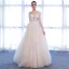 Chic / Beautiful White Wedding Dresses 2018 A-Line / Princess Glitter Tulle Crystal Spaghetti Straps Sleeveless Floor-Length / Long Wedding