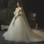 Luxury / Gorgeous Champagne Wedding Dresses 2019 A-Line / Princess Beading Pearl Strapless Backless Sleeveless Cathedral Train