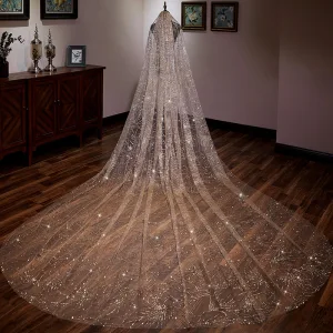 Sparkly Gold Glitter Wedding Veils 2019