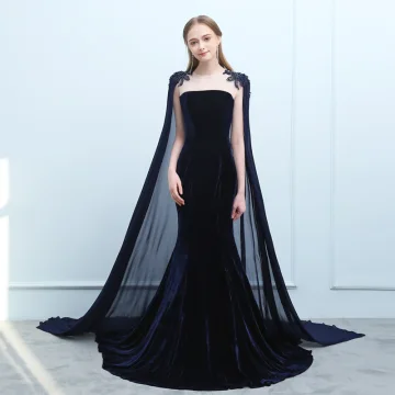 Moderne Mode Bleu Marine Robe De Soirée 2019 Trompette Sirène Daim Perlage Paillettes Encolure Dégagée Sans Manches Watteau Train Robe De Ceremonie