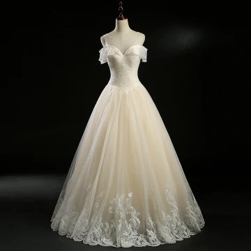 Fine Champagne Brudekjoler 2018 Prinsesse Beading Paljetter Ryggløse Scoop Halsen Uten Ermer Lange Bryllup