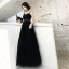 Modern / Fashion Black Evening Dresses  2019 A-Line / Princess Spaghetti Straps Sleeveless Backless Floor-Length / Long Formal Dresses