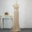 Luxe Champagne Fait main Perlage Robe De Soirée 2019 Trompette / Sirène Cristal Paillettes Col Haut Sans Manches Train De Balayage Robe De Ceremonie