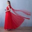 Abordable Rouge Robe De Bal 2019 Princesse Perlage Noeud V-Cou Sans Manches Dos Nu Longue Robe De Ceremonie