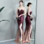 Scintillantes Dégradé De Couleur Robe De Soirée 2019 Trompette / Sirène Paillettes Encolure Dégagée Sans Manches Fendue devant Longue Robe De Ceremonie