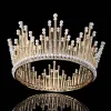 Gold Rhinestone Pearl Metal Tiara 2017 Vintage Amazing / Unique Bridal Jewelry