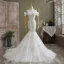 Fashion White Trumpet / Mermaid Wedding Dresses 2021 Off-The-Shoulder Glitter Sequins Lace Flower Sleeveless Backless Cathedral Train Wedding