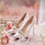 Glitzernden Ivory / Creme Brautschuhe 2019 Kristall Strass Pailletten 10 cm Stilettos Spitzschuh Hochzeit Pumps