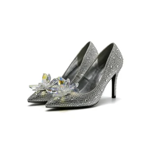 Classy Baroque Cinderella Pumps 2019 Crystal Sequins 10 Cm Stiletto Heels Pointed Toe Pumps