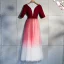 Chic / Beautiful Burgundy Evening Dresses  2019 A-Line / Princess V-Neck Suede 1/2 Sleeves Backless Sequins Floor-Length / Long Formal Dresses