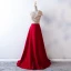 Elegante Burgunderrot Ballkleider 2019 A Linie One-Shoulder Rückenfreies Pailletten Quaste Ärmellos Sweep / Pinsel Zug Festliche Kleider
