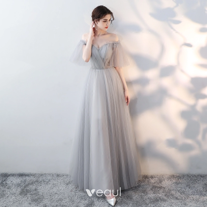 Modest Long Prom Dresses 2019, Tulle Cheap A-line Prom Dresses Modest Long Prom Dresses 2019, Tulle Cheap A-line Prom Dresses