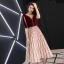 Modern / Fashion Burgundy Homecoming Graduation Dresses 2019 A-Line / Princess Suede Scoop Neck Striped Rhinestone Sleeveless Backless Tea-length Formal Dresses