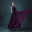Chic / Beautiful Grape Bridesmaid Dresses 2018 A-Line / Princess Bow Flower Scoop Neck Backless Sleeveless Floor-Length / Long Wedding Party Dresses