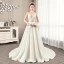 Charmant Ivoire Robe De Mariée 2019 Princesse V-Cou En Dentelle Fleur Sans Manches Dos Nu Chapel Train