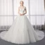 Élégant Ivoire Robe De Mariée 2019 Princesse Bretelles Spaghetti En Dentelle Fleur Sans Manches Dos Nu Royal Train