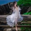 Illusion White Honeymoon Maxi Dresses 2019 A-Line / Princess V-Neck Appliques Long Sleeve Sweep Train Womens Clothing