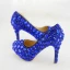 Charmant Königliches Blau Abend Kristall Pumps 2019 14 cm Stilettos Runde Zeh Pumps