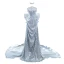 Scintillantes Sexy Argenté Perlage Perle Paillettes Robe De Soirée 2024 Trompette / Sirène Bustier Sans Manches Dos Nu Noeud Longue Soirée