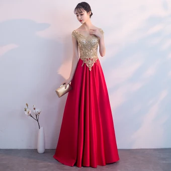 Charmant Bordeaux Robe De Soirée 2019 Princesse V Cou En Dentelle Fleur Faux Diamant Manches Courtes Dos Nu Longue Robe De Ceremonie