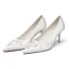 Mooie / Prachtige Ivoor Satijn Rhinestone Bruidsschoenen 2021 Leer 7 cm Naaldhakken / Stiletto Spitse Neus Huwelijk Pumps Hoge Hakken
