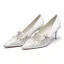 Elegant White Wedding Rhinestone Satin Wedding Shoes 2021 7 cm Stiletto Heels Pointed Toe Pumps High Heels