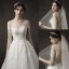 Elegant Ivory Wedding Dresses 2019 A-Line / Princess Scoop Neck Sequins Lace Flower 1/2 Sleeves Backless Floor-Length / Long