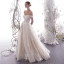 Sexy Champagne Wedding Dresses 2019 A-Line / Princess Off-The-Shoulder Lace Flower Sequins Sleeveless Backless Floor-Length / Long