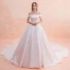 Simple Ivoire Robe De Mariée 2019 Princesse De l'épaule Manches Courtes Dos Nu Cathedral Train