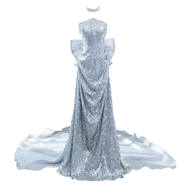 Scintillantes Sexy Argenté Perlage Perle Paillettes Robe De Soirée 2024 Trompette / Sirène Bustier Sans Manches Dos Nu Noeud Longue Soirée
