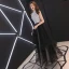 Modern / Fashion Black Evening Dresses  2019 A-Line / Princess Scoop Neck Sequins Sleeveless Floor-Length / Long Formal Dresses