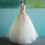 Elegant Champagne Wedding Dresses 2018 Ball Gown Appliques Scoop Neck Backless Sleeveless Floor-Length / Long Wedding