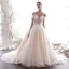 Charmant Champagne Robe De Mariée 2019 Princesse Bretelles Spaghetti Perlage Gland Paillettes En Dentelle Fleur Manches Courtes Dos Nu Cathedral Train