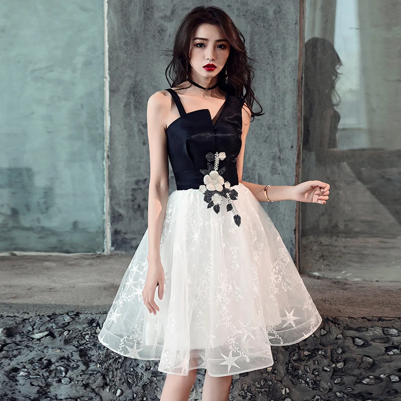 slim fit dress slacks A-Line Knee Length Forged Chiffon Graduation Dresses COCOMELODY CS0554, Tiffany Blue main image 1