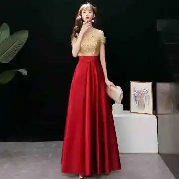 Charmant Doré Robe De Soirée Princesse 2019 De L Épaule Paillettes Gland Manches Courtes Dos Nu Longue Robe De Ceremonie
