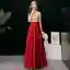 Charming Gold Evening Dresses  A-Line / Princess 2019 Off-The-Shoulder Sequins Tassel Short Sleeve Backless Floor-Length / Long Formal Dresses