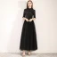 Chic / Belle Noire de retour Robe De Graduation 2019 Princesse Col Haut Paillettes 1/2 Manches Longueur Cheville Robe De Ceremonie