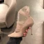 Modern / Fashion Nude Evening Party Pumps 2019 Lace Sequins 9 cm Stiletto Heels Pointed Toe Pumps