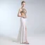 Luxury / Gorgeous Ivory Handmade  Beading Evening Dresses  2019 Trumpet / Mermaid Scoop Neck Crystal Rhinestone Sleeveless Split Front Sweep Train Formal Dresses
