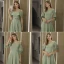 Modest / Simple Sage Green Bridesmaid Dresses 2021 A-Line / Princess Scoop Neck Bow Short Sleeve Backless Bridesmaid Wedding Party Dresses