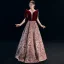 Elegant Burgundy Evening Dresses  2019 A-Line / Princess Square Neckline Suede Sleeveless Backless Printing Floor-Length / Long Formal Dresses