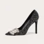 Scintillantes Noire Soirée Paillettes Faux Diamant Escarpins 2021 Cuir 10 cm Talons Aiguilles À Bout Pointu Escarpins Talons Hauts