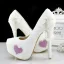 Lovely White Wedding Shoes 2019 Pearl Bow Tassel Rhinestone 14 cm Stiletto Heels Round Toe Wedding Pumps