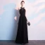 Sexy Noire Robe De Soirée 2019 Princesse Sans Manches Faux Diamant Titulaire Dos Nu Longue Robe De Ceremonie