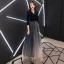 Elegant Navy Blue Evening Dresses  2019 A-Line / Princess V-Neck Suede Star Bow 3/4 Sleeve Floor-Length / Long Formal Dresses